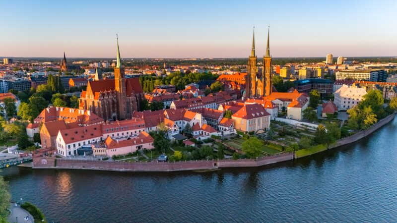 Vogelblick über Wrocław (Breslau)