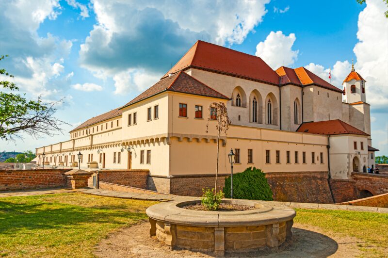 Aussicht auf die Burg Spilberk in Brünn