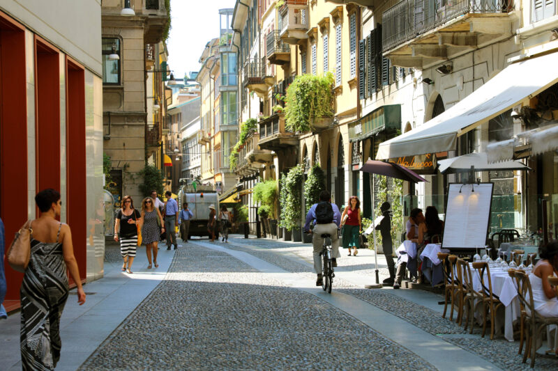 Typische Straße in Brera, Mailand