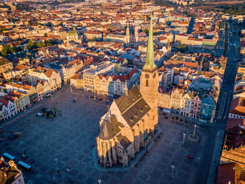 Vogelblick auf die Stadt