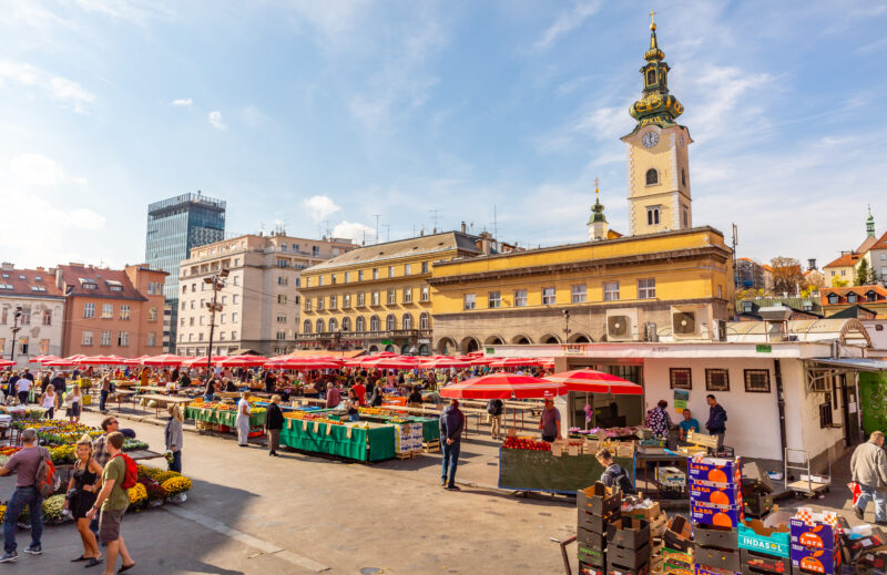 Der Markt in der Altstadt von Zagreb